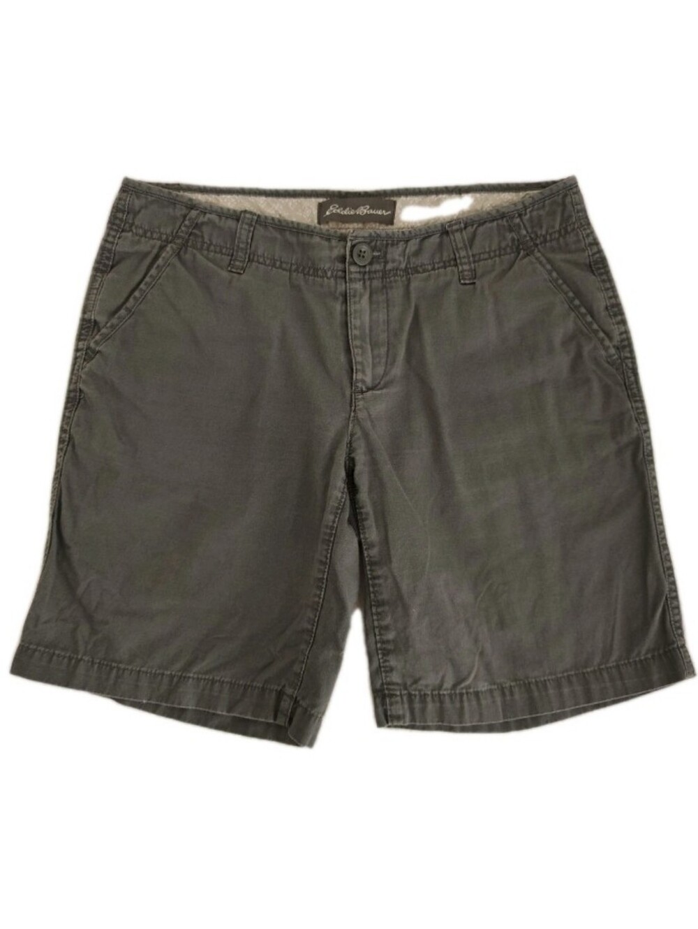 Eddie Bauer Shorts Small 2 Gray 100% Cotton Women's 29 Waist, 8" Inseam Pockets
